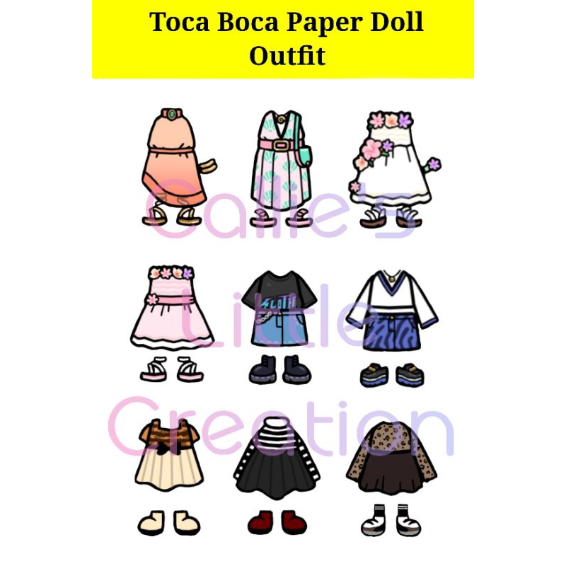 CLC Handmade Toca Boca Paper Doll Set Laminated