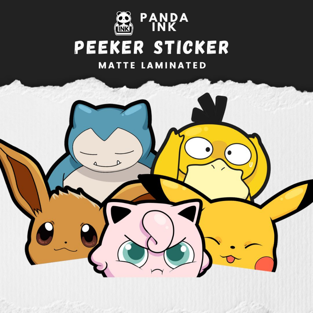 Pokemon car stickers Pikachu Squirtle Psyduck Gengar Charmander