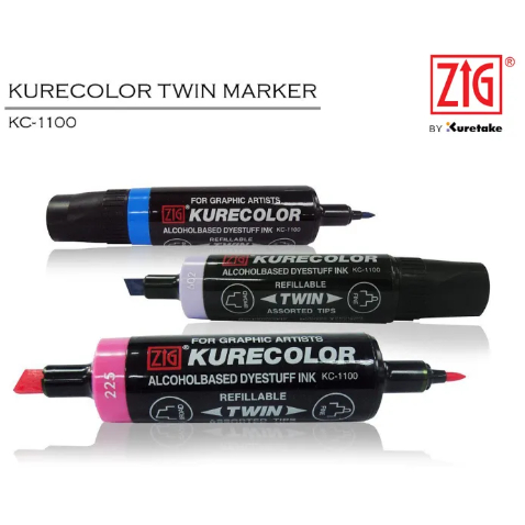 ZIG Kurecolor Alcohol Inks Set of 12, Dull Colors