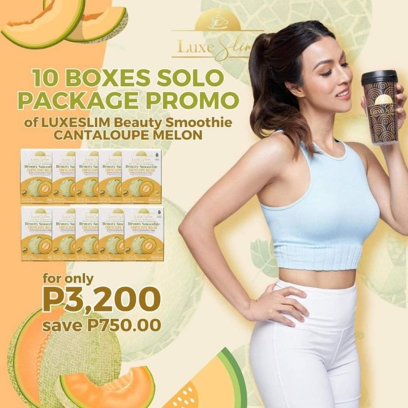 Luxe Slim Beauty Smoothie Cantaloupe Melon 10 Solo Boxes