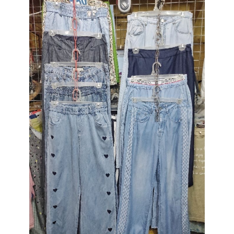 Plussize Pre-loved Thrifted Denim Baggy Pants Wideleg Pantalon Trendy Mom  Jeans Highwaist Cleancut