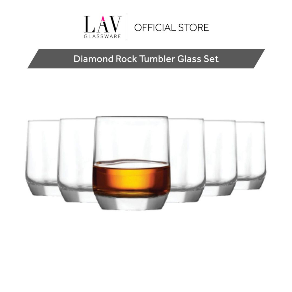 Lav Ella 6-Piece Whiskey Glasses Set, 12.5 oz