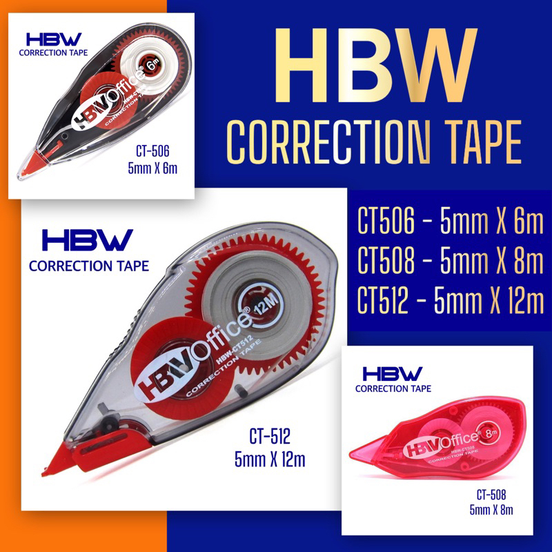 1PC Correction Tape Large capacity 12 m length Correction Tape  Cost-effective 3 colors Use smoothly Stationary