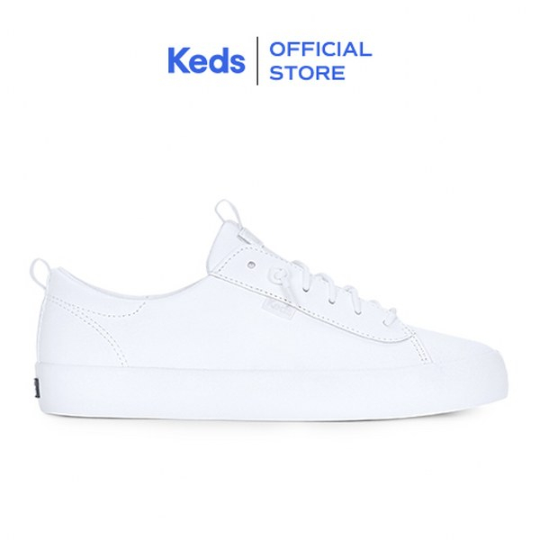 Keds white leather on sale slip on sneakers