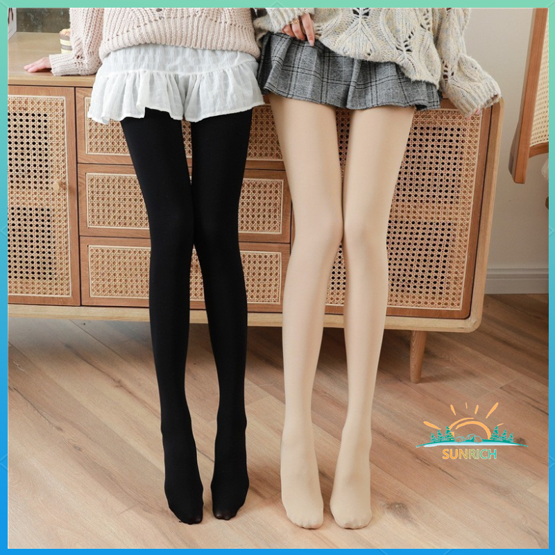 Moon Wood Fleece Lined Tights for Women Leggings Fake Translucent Tummy  Control Winter Warm Thermal Pantyhose Thick Tights at  Women's  Clothing store