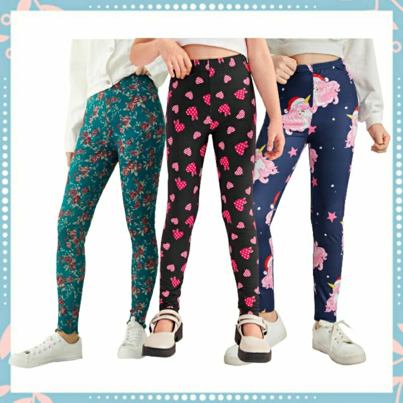 Krizzy Printed Leggings for Kids 7-10 Years Old