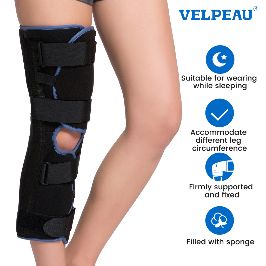 Knee Fractures Splint Knee Immobilizer Full Leg Brace Comfort Rigid Support  for Knee Pre-and Postoperative & Injury or Surgery Recovery (Color : S) :  : Health & Personal Care