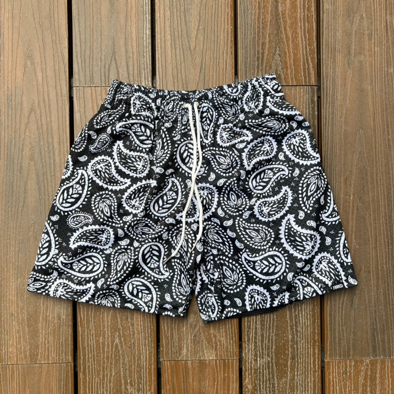 Paisley Mesh Shorts (Black)