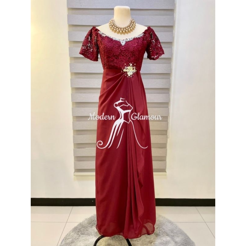 Maroon gown hotsell for ninang