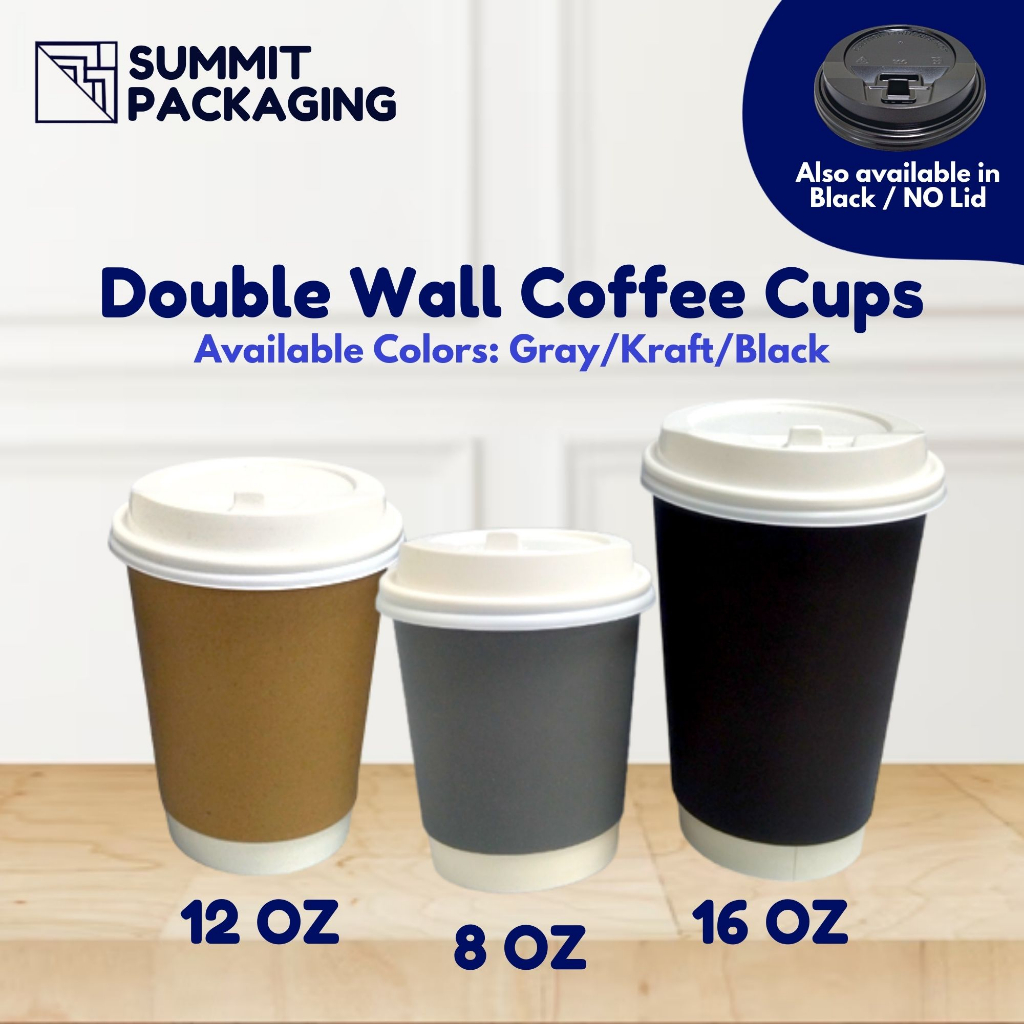 Double-Walled Coffee Cup With Lids