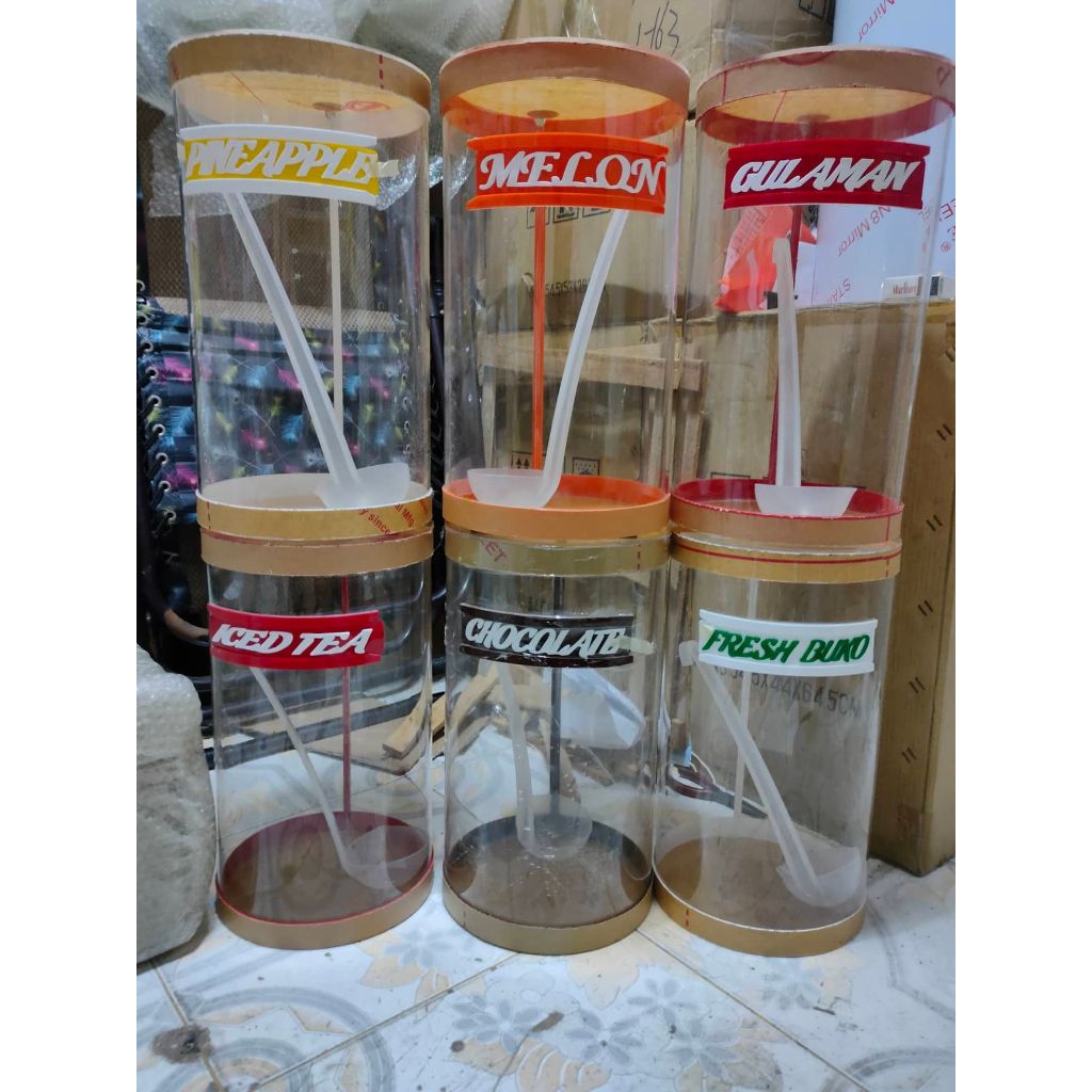 COD】 ACRYLIC Round Square Gulaman Palamig Container Juice