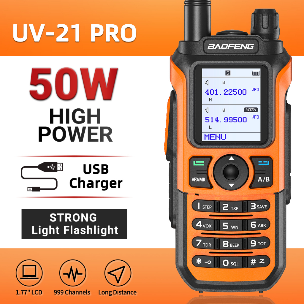 Baofeng Uv-21 Pro 10w Walkie Talkie Long Range Portable Ham Radios