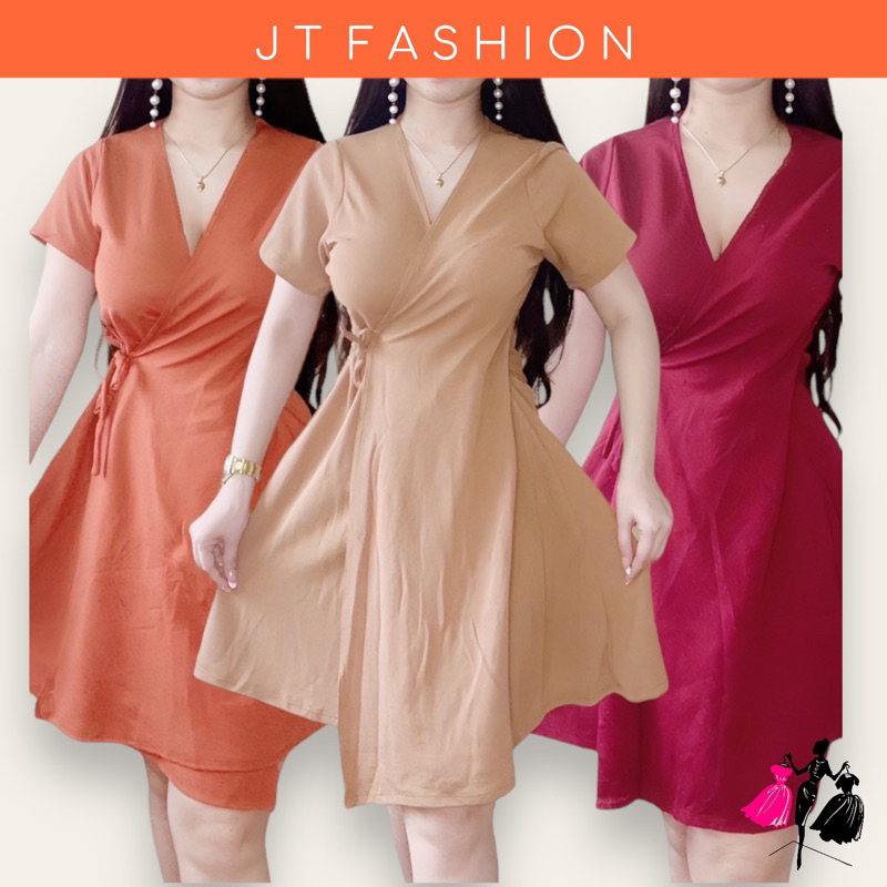 Wrap around dress store shopee