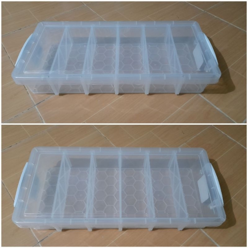 2pcs Rectangular Transparent Plastic Box Pp Material Storage