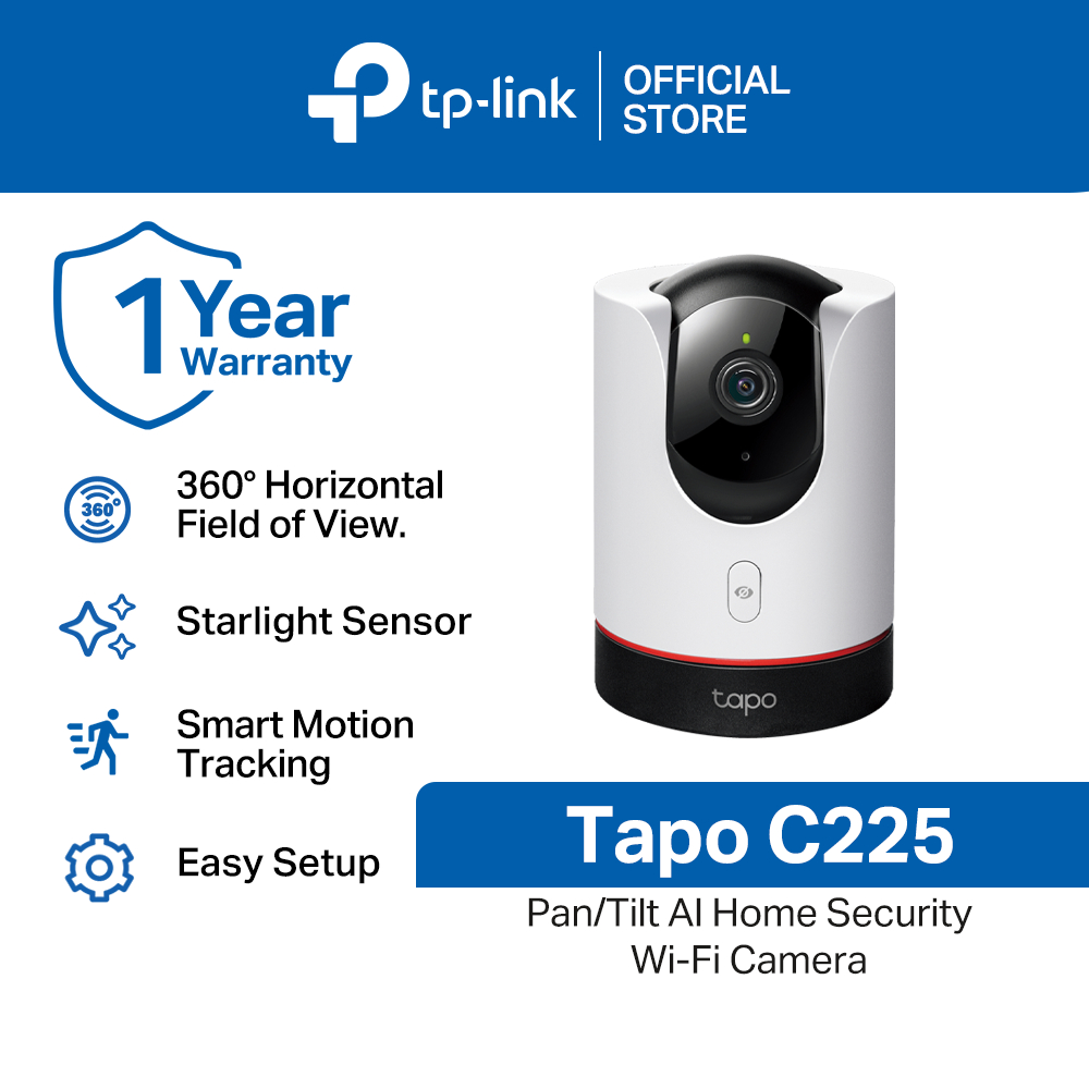 TP-Link Tapo C225 2K 360 Pan/Tilt AI Detection Motion Tracking Two-Way  Audio Indoor Cctv WiFi Camera