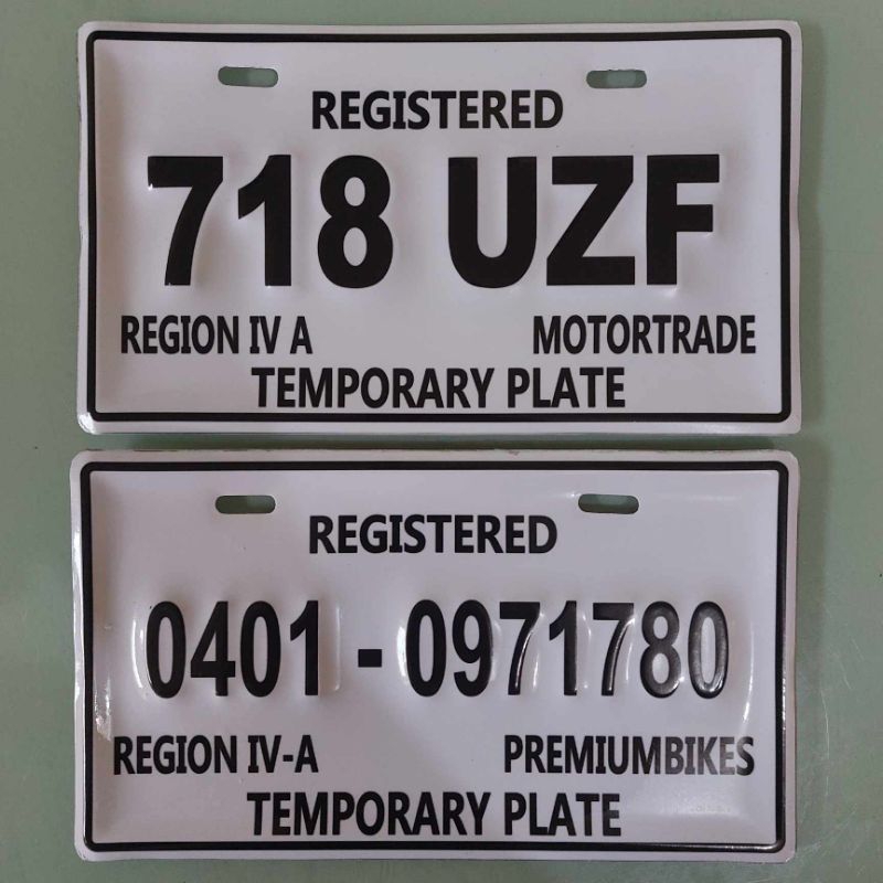 Motorcycle deals plate number