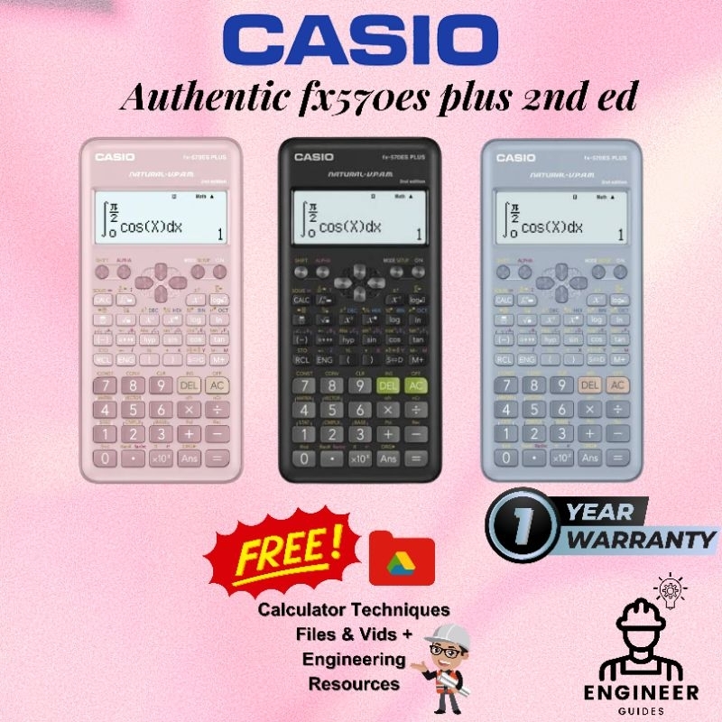 Casio 570es plus 2nd edition pink scientific calculator authentic
