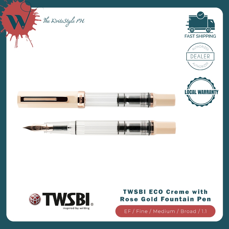 TWSBI ECO Fountain Pen - Creme with Rose Gold