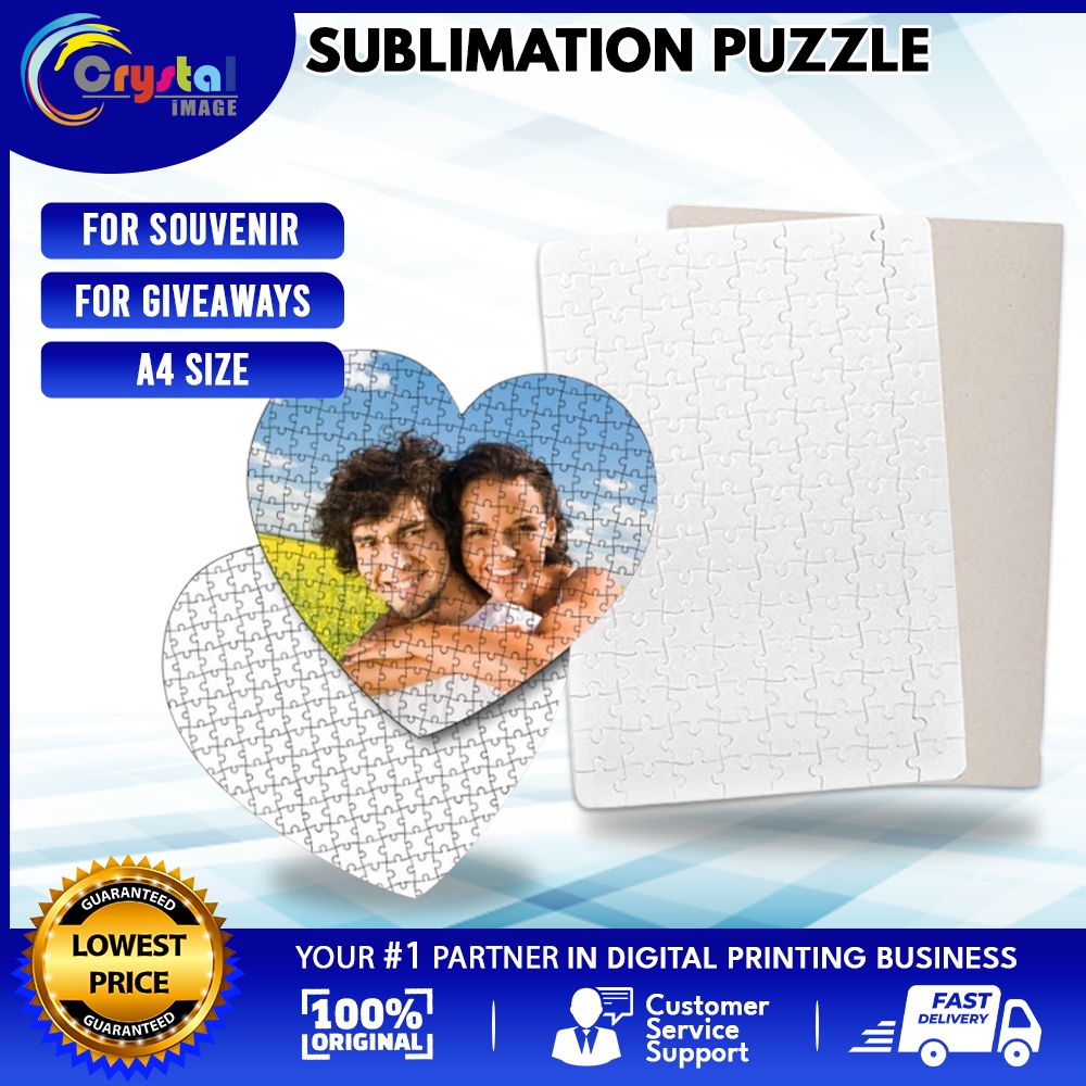 Heart-shaped puzzle for sublimation