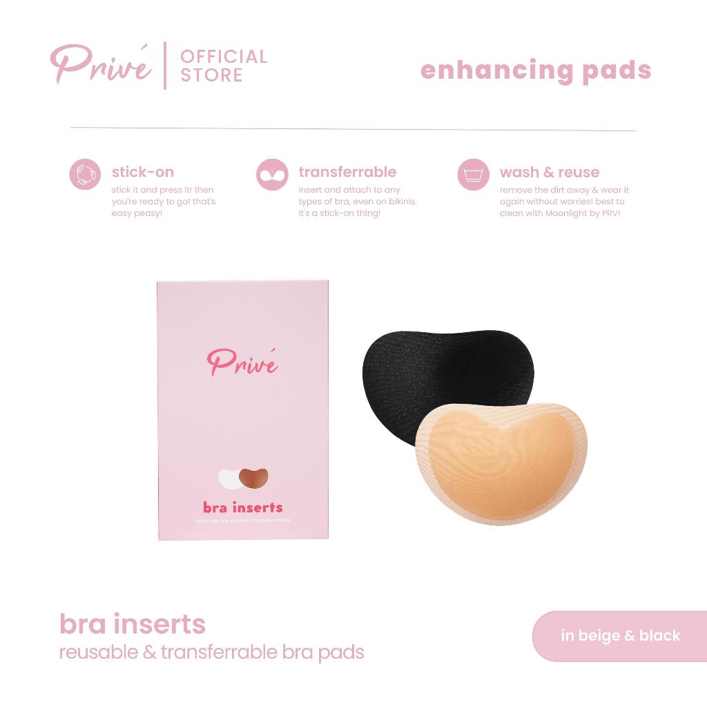 PRIVE Breast Enhancer Bra Pads for Bikini Bra Insert Pads Self-adhesive Bra  Pads Removable Pads