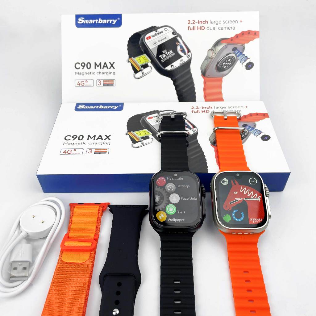 4G SIM card phone call watch C90 MAX WIFI GPS video Android smart watch |  Shopee Philippines