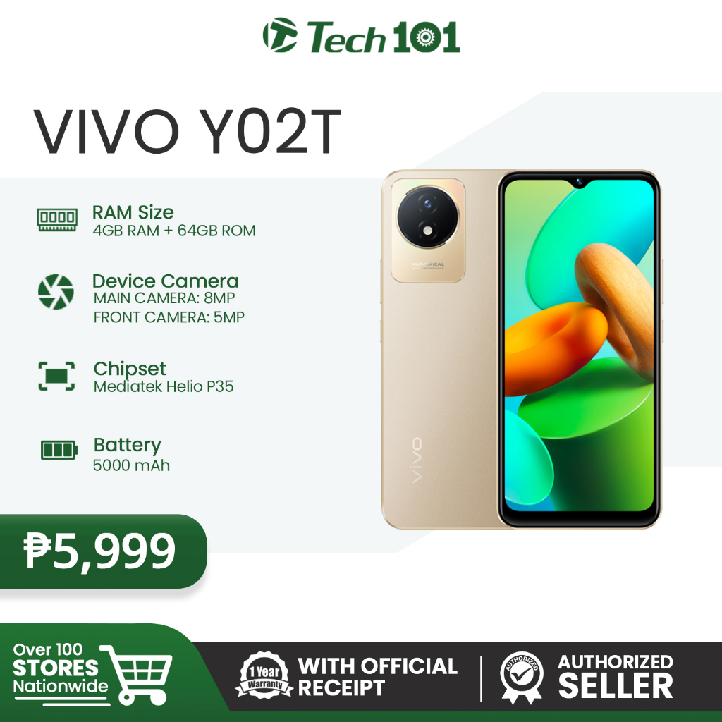 Vivo Y02t (4GB+64GB) With Official Receipt With Warranty - Authorized  Dealer