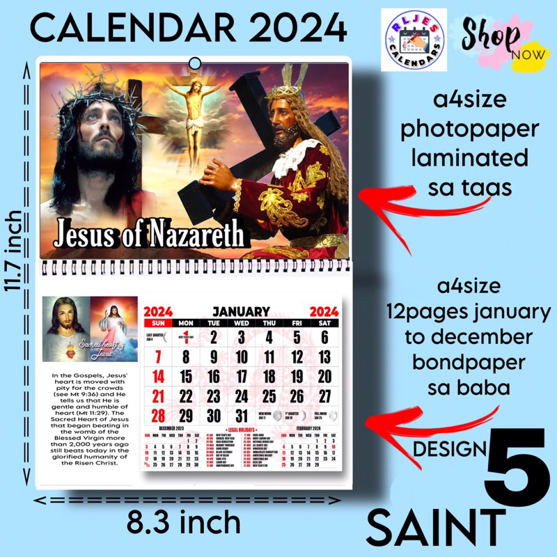 calendar-2024-christ-jesus-mama-mary-design-shopee-philippines