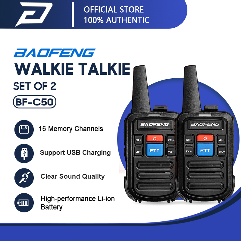 BaoFeng BF-C50 Set of 2 UHF 400-480MHz Portable Mini Two-Way Walkie Talkie