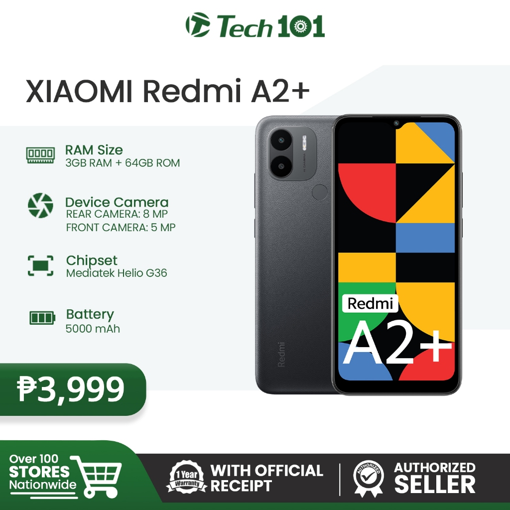 Xiaomi Redmi A2 Plus Dual SIM, 64 GB, 3 GB RAM, 4G LTE - Green