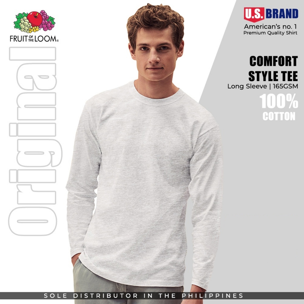 Fruit of the loom 2025 long sleeve tshirt with pocket