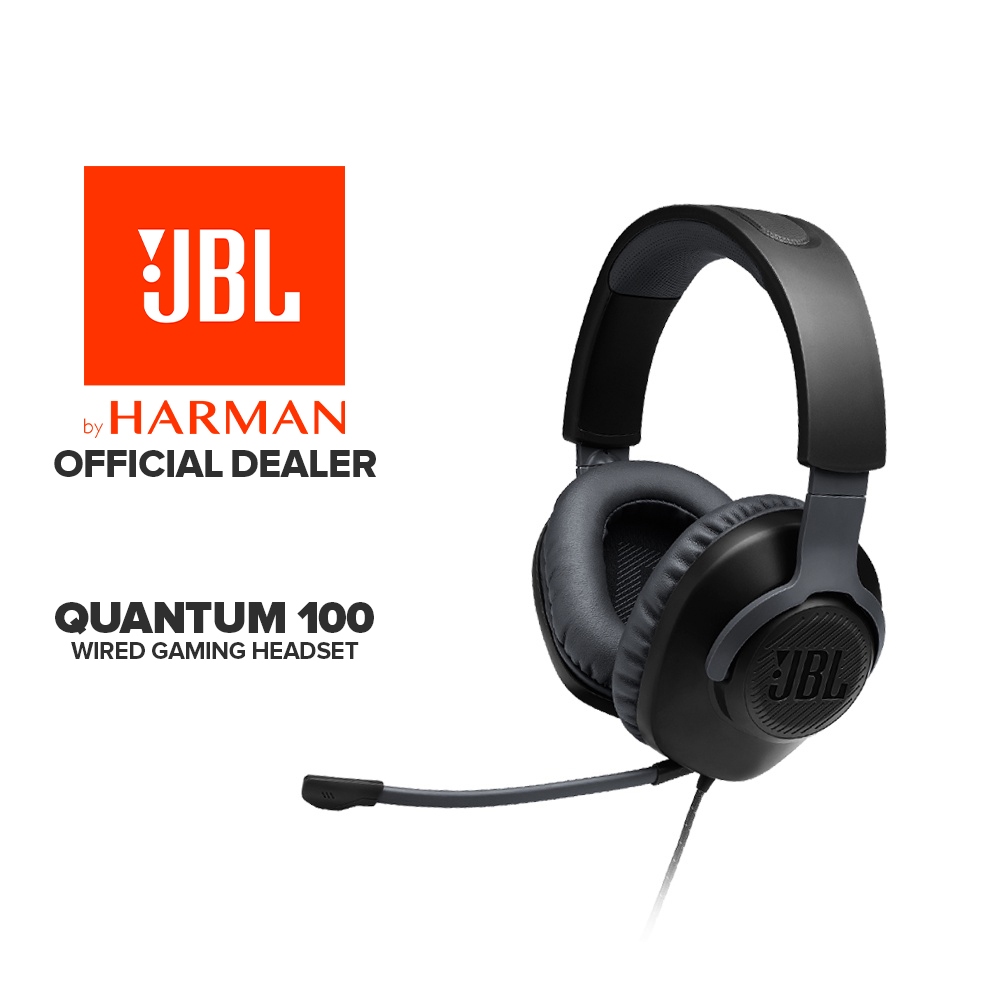 JBL Quantum 100 Wired Gaming Headset with a Detachable Mic Over-the-Ear  Headphone