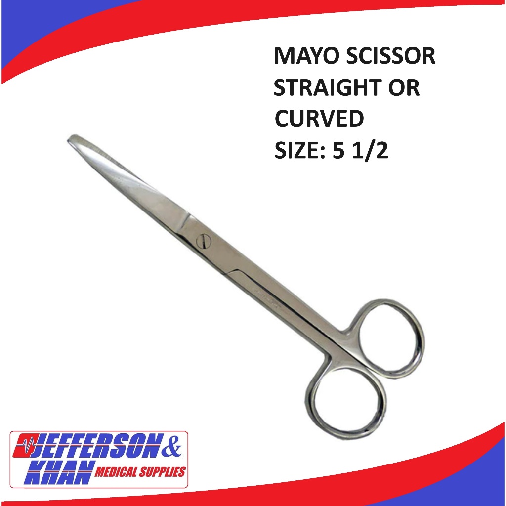 2 Pcs Set Mayo Scissors Straight & Curved 6 Blunt/Blunt Surgical  Instruments