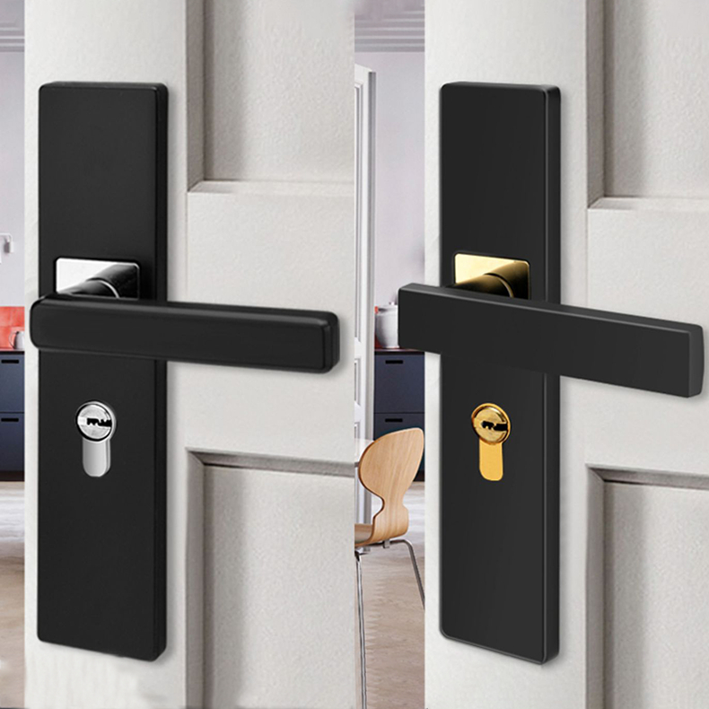 Minimalist Door Lock Bedroom Door Handle Lock Interior Anti-theft R
