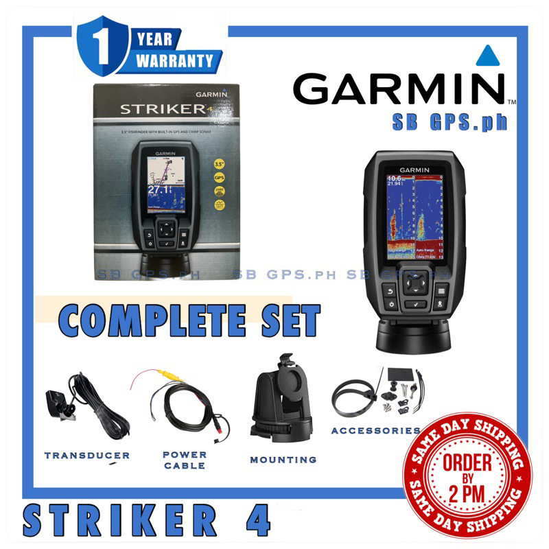 Garmin Striker 4 Fishfinder with Transducer & built-in GPS (Complete Set)