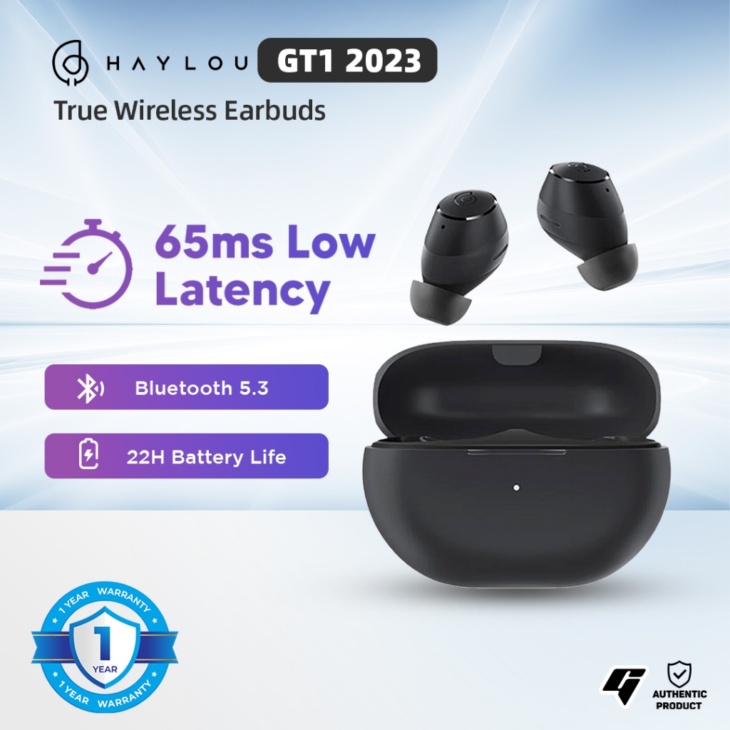 Haylou GT1 2023 Version Bluetooth Earphones AAC Dual HD Codec 65ms Low Latency TWS Wireless Earphone