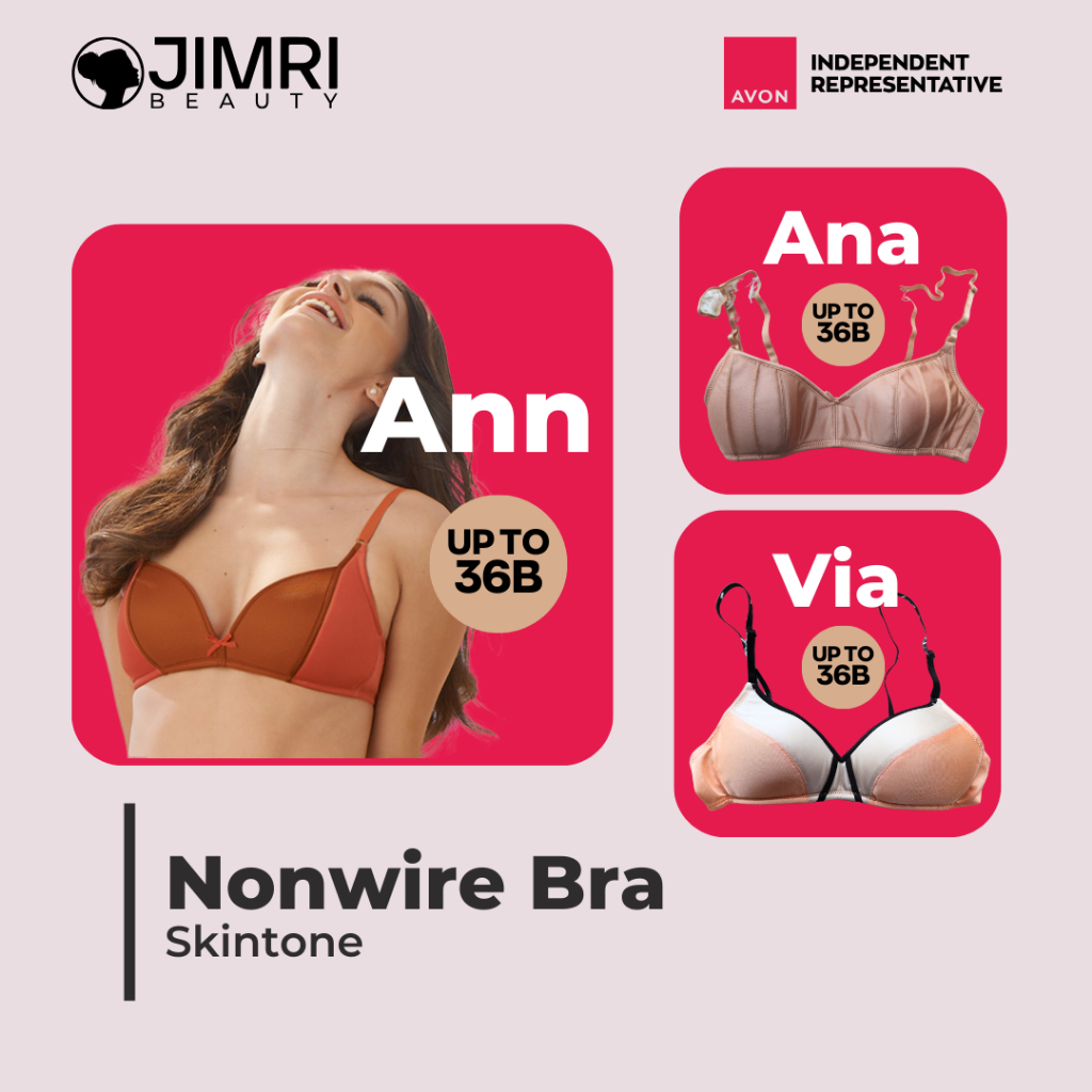 Avon Nonwire Bra Everyday Comfort Bra- Ann, Ana, Via