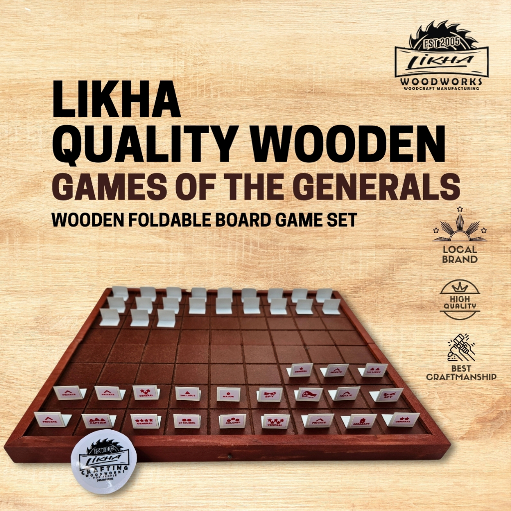 Likha Game of The Generals Wooden Foldable Version 2 Board Games | Shopee  Philippines