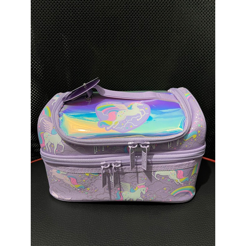 Girls SMIGGLE Better Together Pink Unicorn School Lunch Box Bag Double  Decker