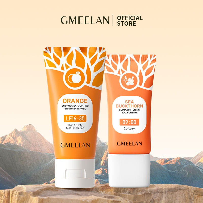 GMEELAN Facial Whitening Set Orange Exfoliating Gel with Gluta 