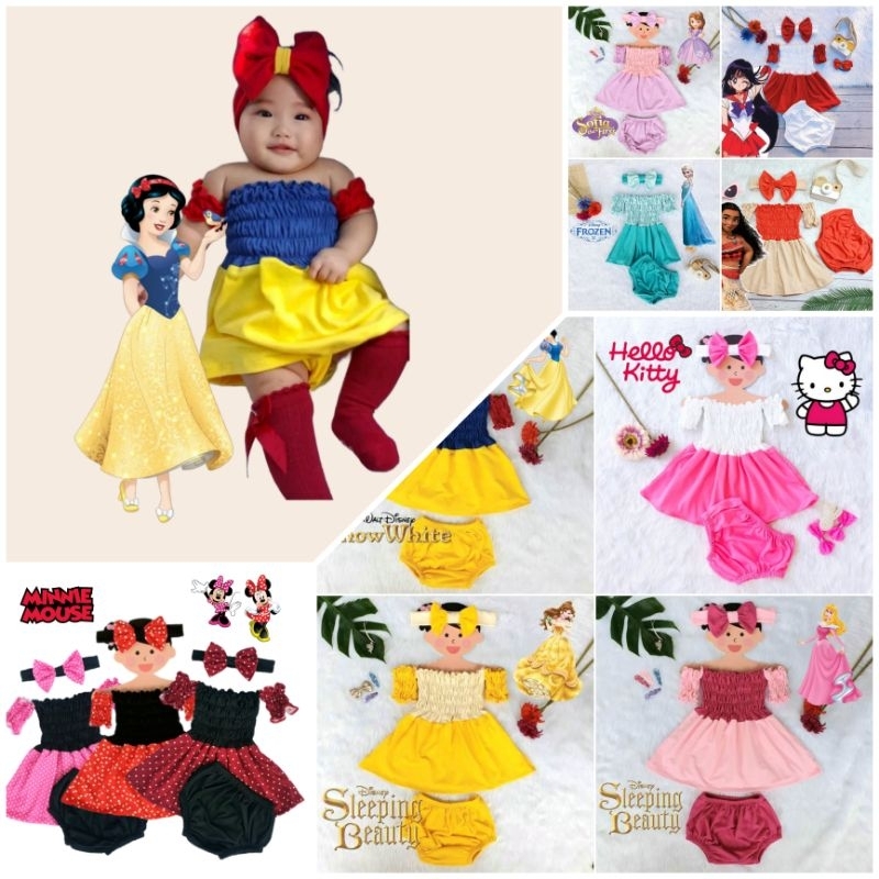 Lulu Disney Small Princess Inspired Dress baby girl ootd baby dress ootd  for 1-3 years old