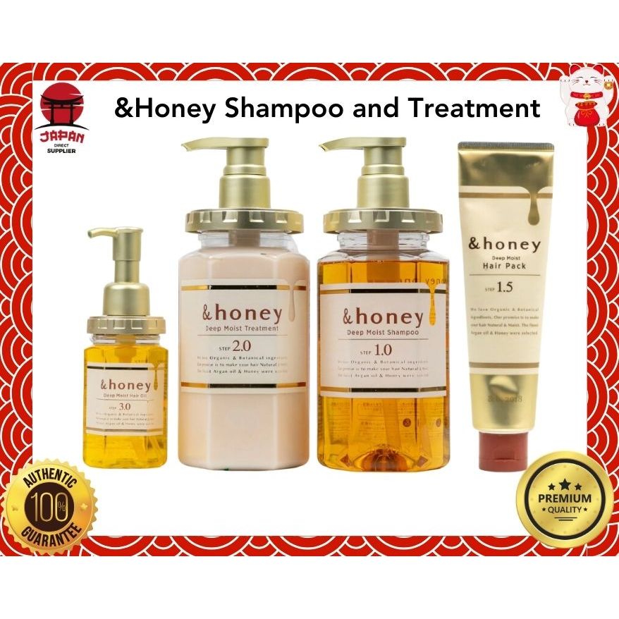 HONEY Deep Moist Series (Shampoo/Hair pack/Treatment) 100% Authentic, Made  in Japan