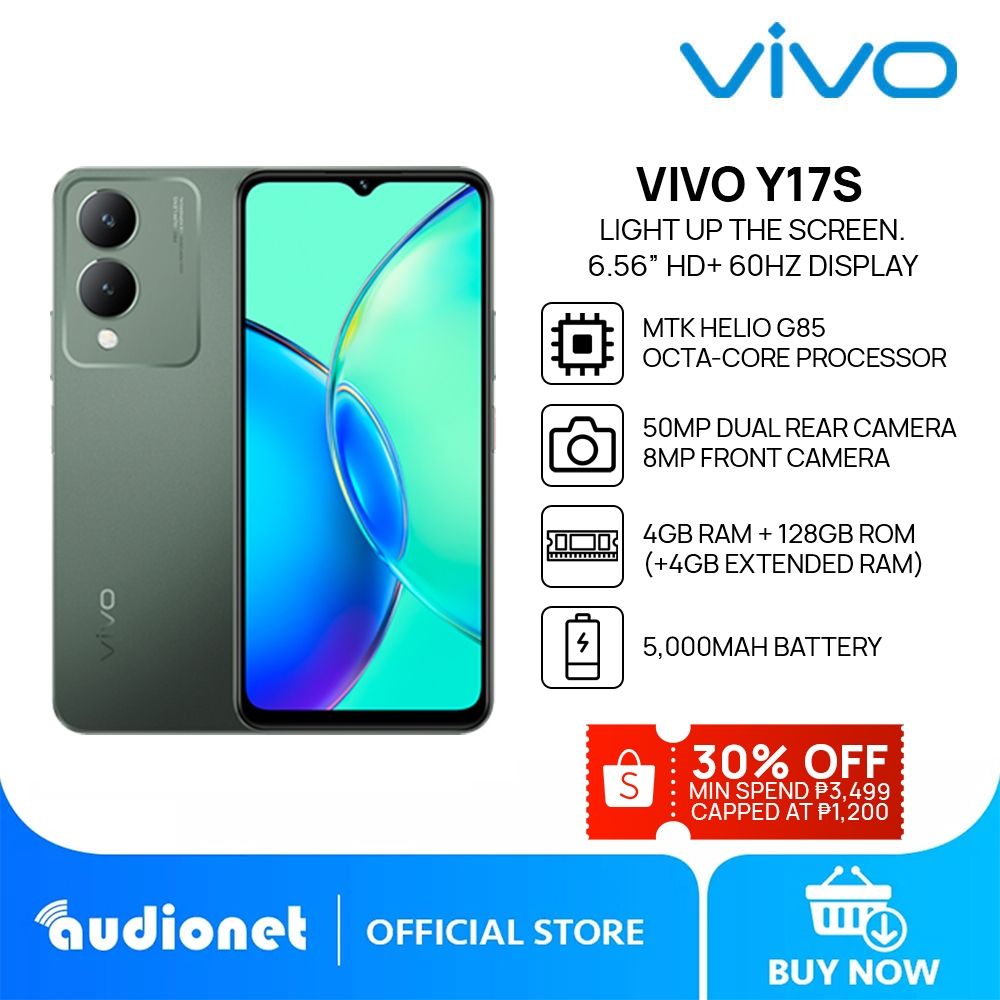 Vivo Y17S Smartphone | 4GB+128GB | MTK Helio G85 | 6.56” HD+ 60Hz Display |  50MP Dual Camera | 5000m