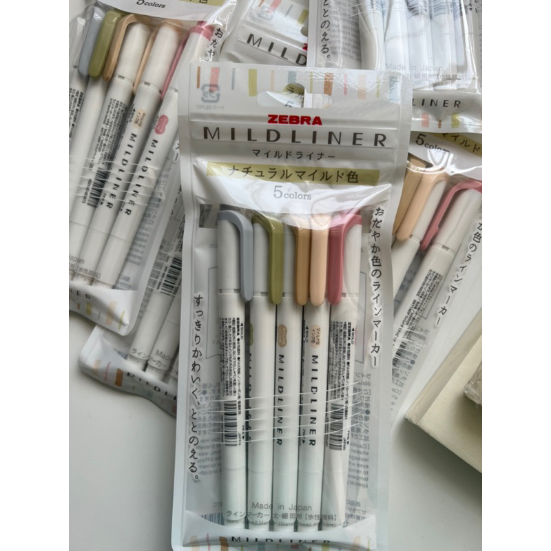  ZEBRA MILD LINER, Double Sided Highlighter Noble Color, 5 Set  (WKT7-5C-NC) : Office Products
