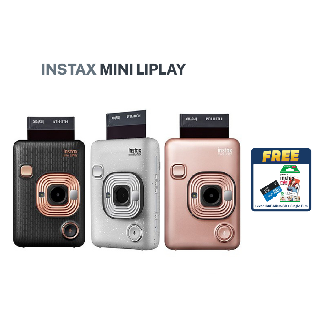 Fujifilm Instax Mini Liplay Hybrid Instant Camera - Stone White