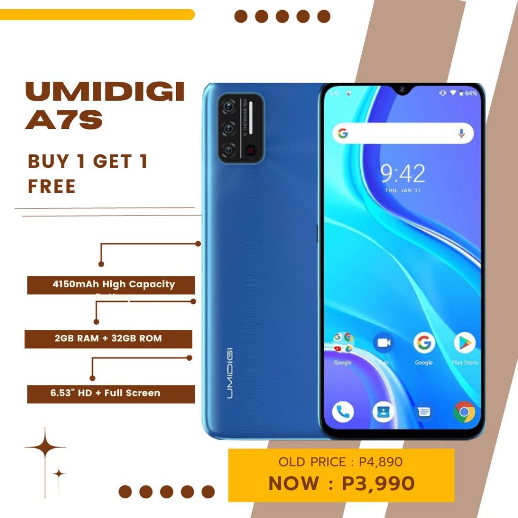 UMIDIGI A7S 2GB RAM + 32GB ROM | 4150mAh Battery Capacity | 6.53