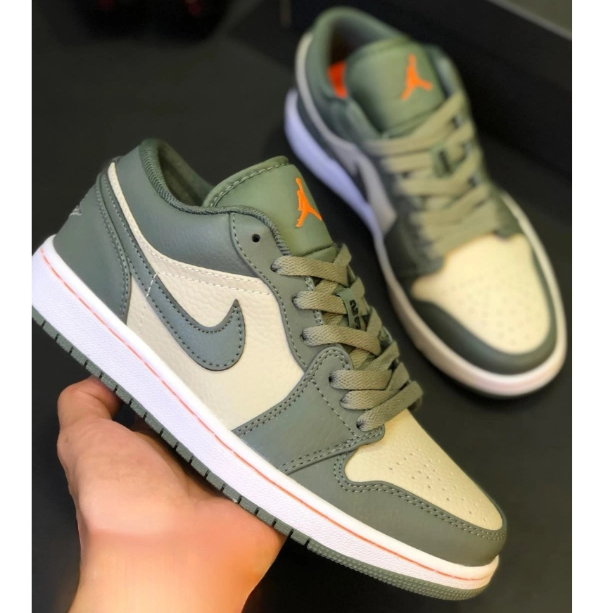 UA Casual Shoes Air Jordan 1 Low Military Green Lowcut Rubber