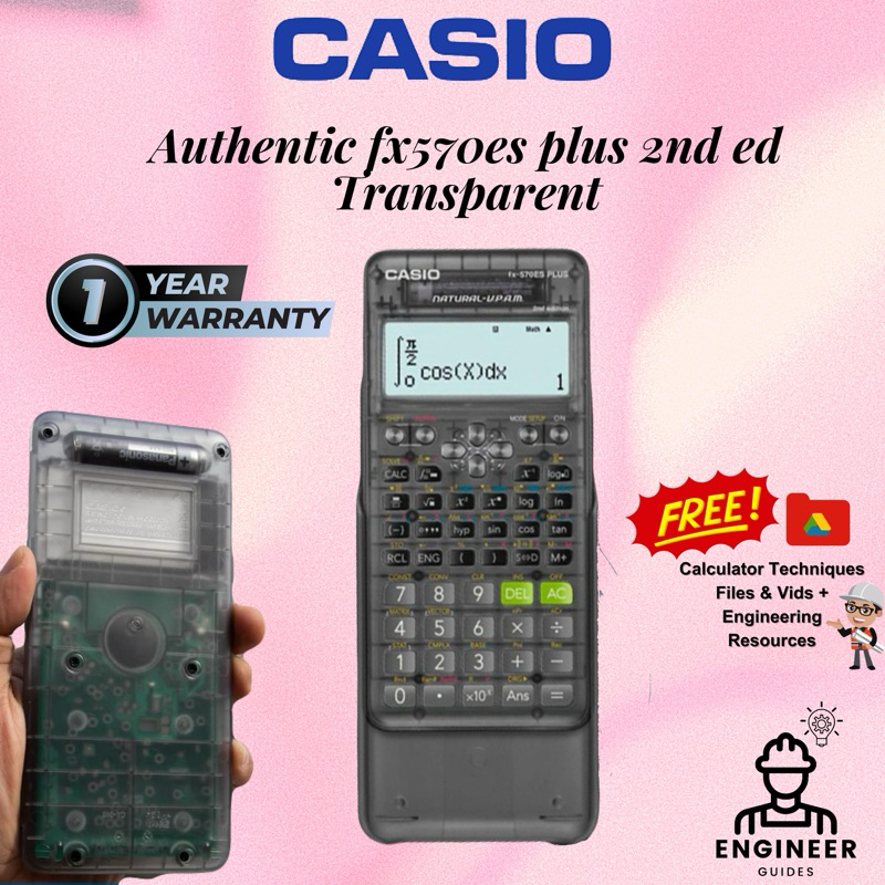 Casio Fx570es plus 2nd edition TRANSPARENT Casing Scientific Calculator