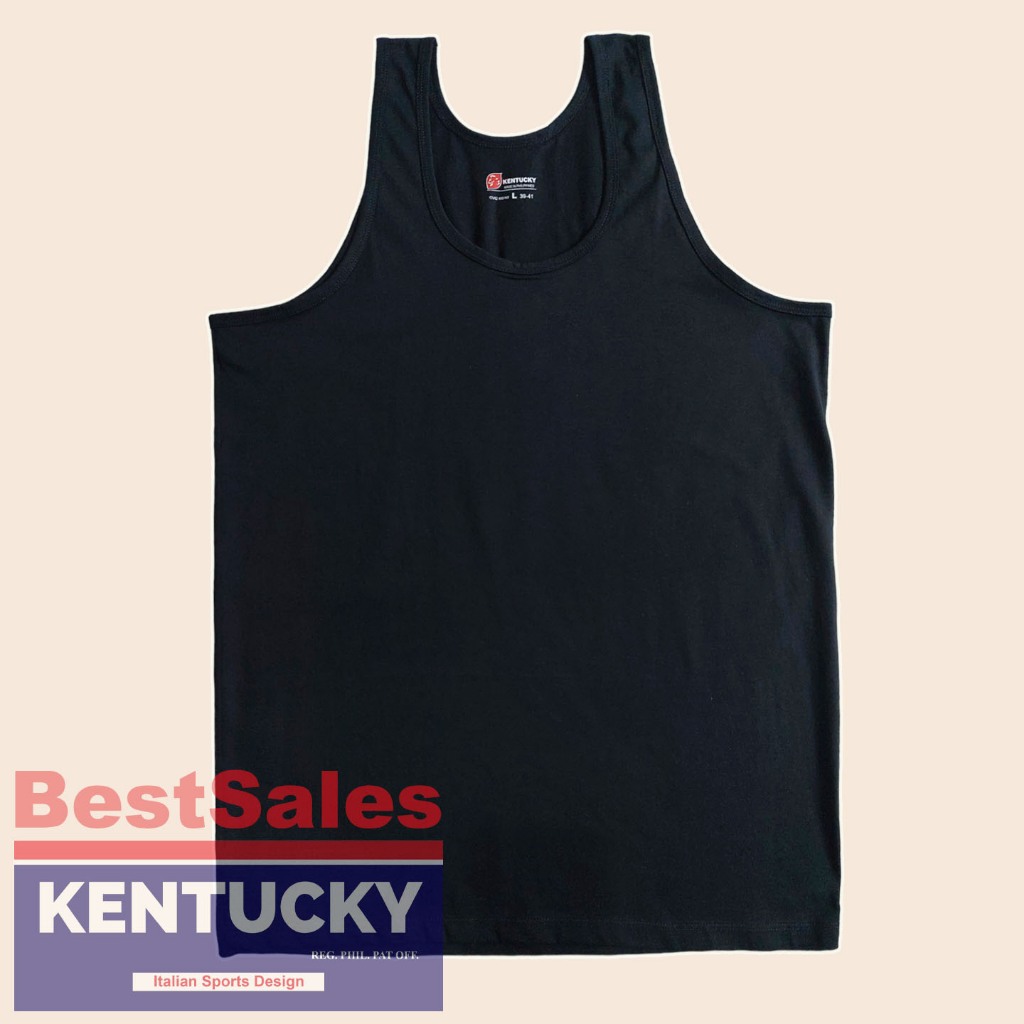 Kentucky Plain White Sleeveless Round Neck Shirt for Adult