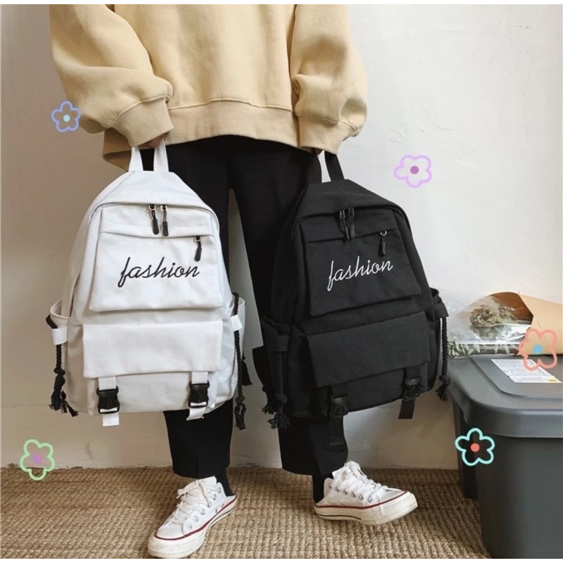 Mumu 6038 Japanese Harajuku Style Canvas Students School Bag Back Pack College Bags For Women Shopee Philippines