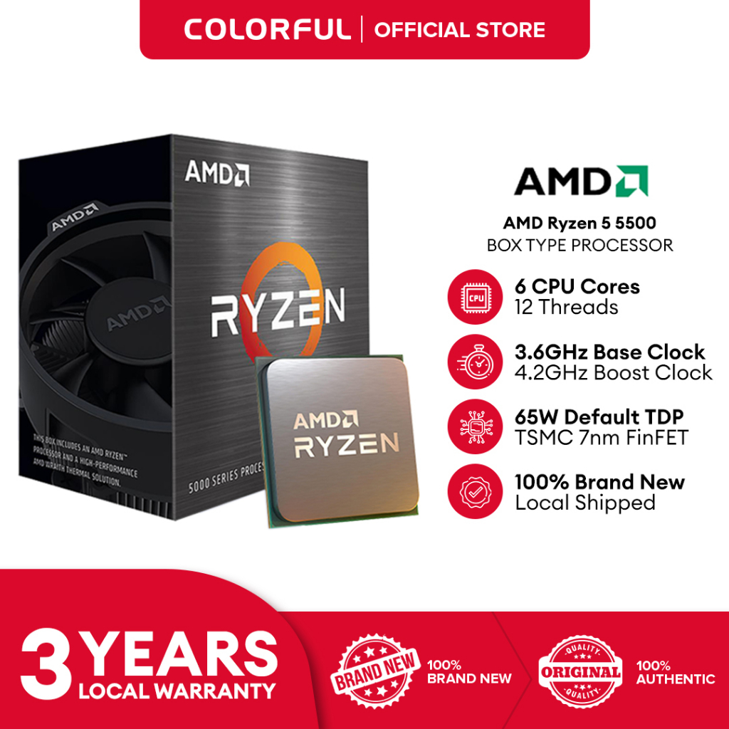格安販売の AMD Ryzen 5500 5 5500 BOX 5500 PCパーツ